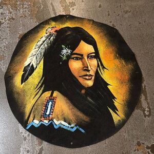 Indigenous Peoples Hand Painted Leather‎ Portrait